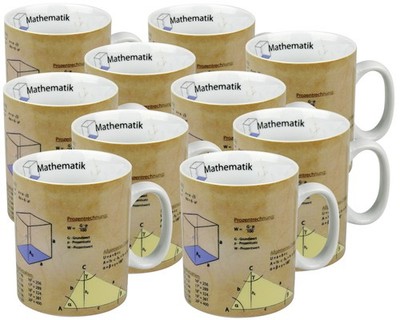 10er SET KÖNITZ 1113301063 Wissensbecher MATHEMATIK 490 ml aus Porzellan / Mo...