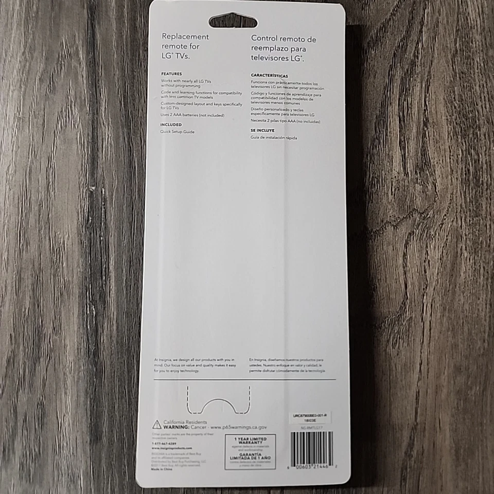 Genuine INSIGNIA NS-RMTLG17 Remote Control NEW - Image 3 of 4