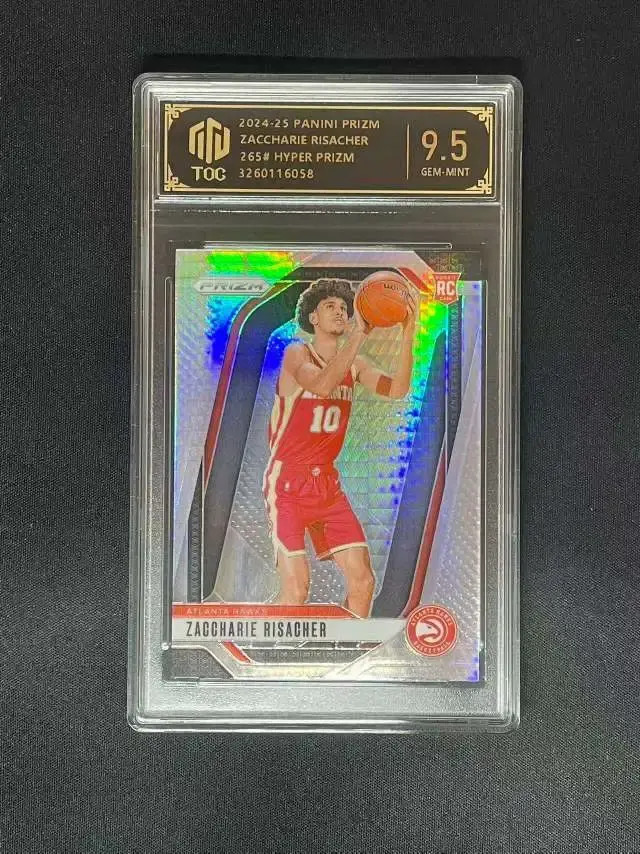 2024-25 Panini Prizm Zaccharie Risacher RC Hyper Prizm TOC 9.5 GE #265 LN05