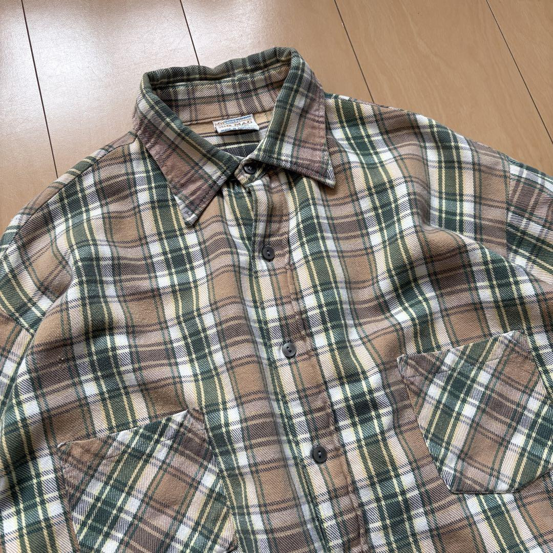Vintage 70s Big Mac Flannel Shirt Brown Plaid Checked Long Vintage 70s Big Mac Flannel Shirt Brown Plaid Checked Long