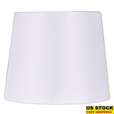 White Fabric Drum Lamp Shade Modern Classic Design Harp Finial Required New