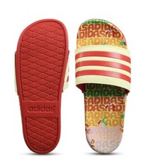 adidas Adilette Comfort Men s Slide Sandals Comfort Striped Logo Red US 9