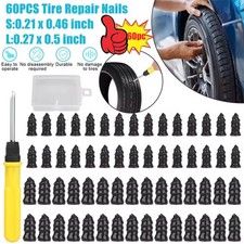 60PCS Car Vacuum Tire Repair Nail Rubber Screw Nails+ Screwdriver Tool Set w/Box