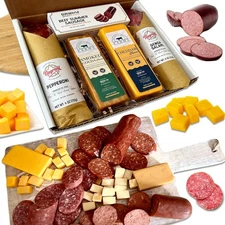 Charcuterie Food Items, Meat and Cheese Gift Basket for Men, Christmas Gifts