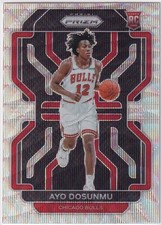 2021-22 PRIZMS SILVER WAVE RC AYO DOSUNMU CHICAGO BULLS BASKETBALL ROOKIE d2401