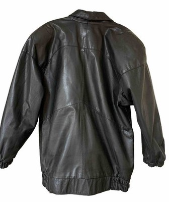 Vintage Gino di Giorgio Leather Jacket Women's Sz S Black Batwing