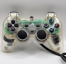 OEM Sony Playstation 1 PS1 Controller Clear Crystal SCPH-1200 Clean & Working