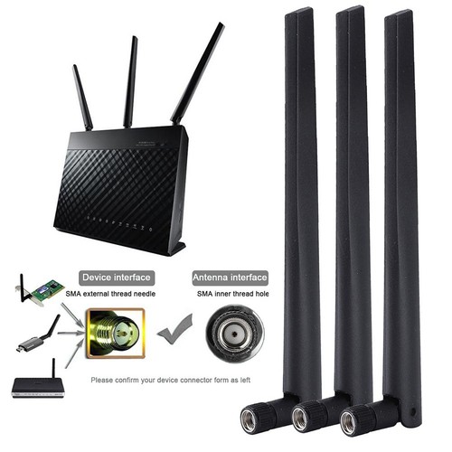 5 dBi 2,4 GHz 5 GHz 5,8 GHz Dual Band Wireless WLAN Router Externe Antenne RP-SM - Bild 7 von 8
