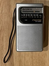 Sony Radio Pocket FM/AM ICF-S10MK2 Silver Tested & Working Vintage