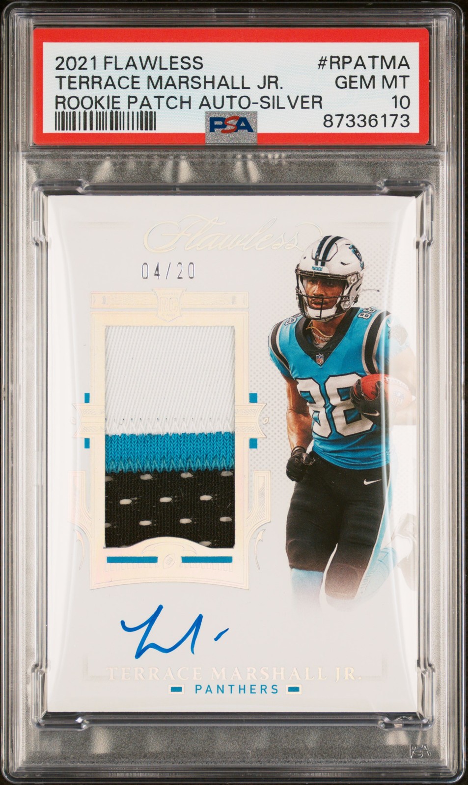 Terrace Marshall Jr. Panini Flawless Rookie Patch Autograph #RPATMA Silver