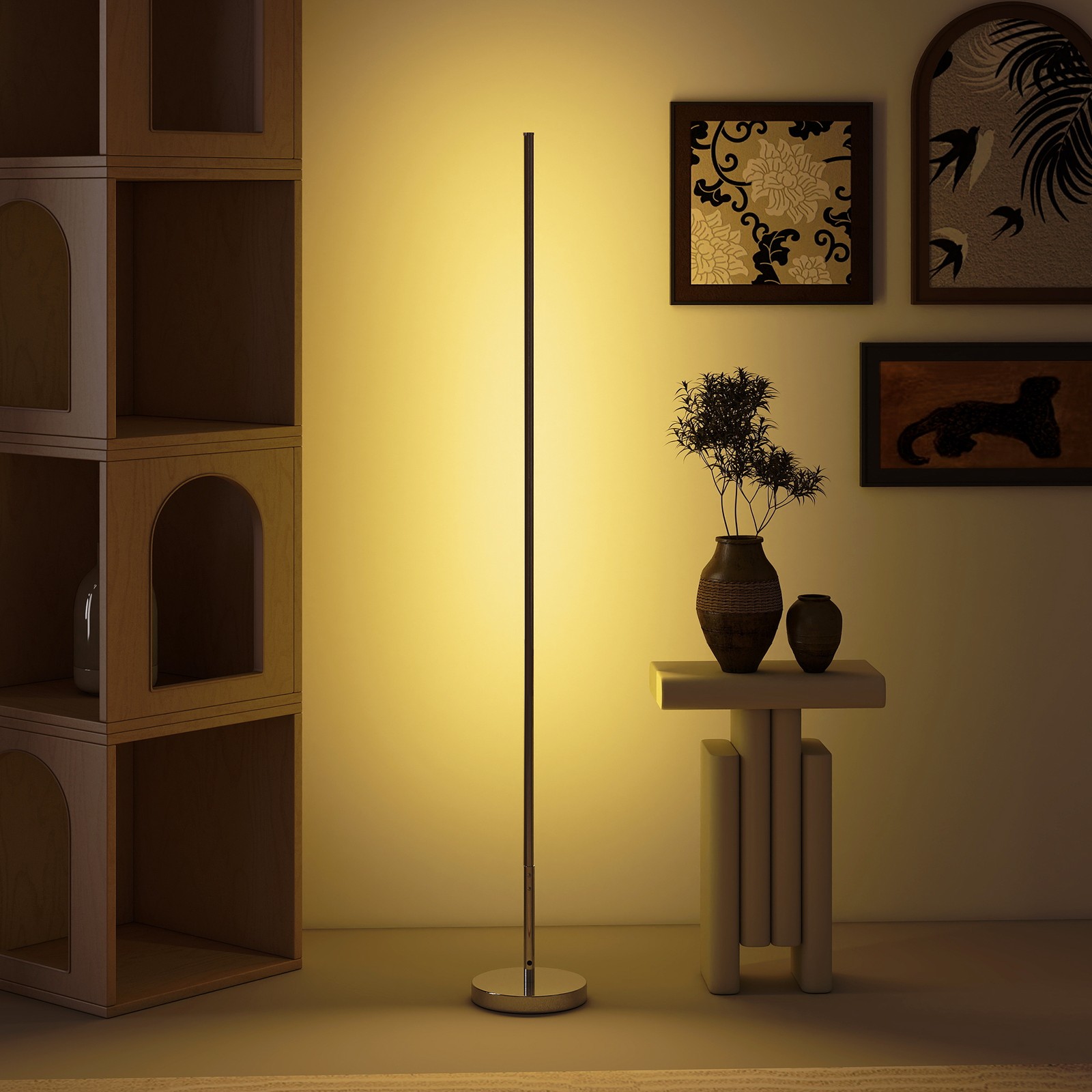 Lampada Da Terra Led Alta 150 Cm Con Temperatura Del Colore Regolabile E Telecom foto 2