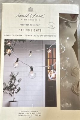 #ad Hearth amp; Hand with Magnolia Weather Resistant String Lights 10 Bulbs Warm White $20.99