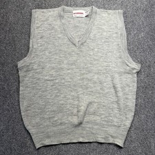 McGregor Mens Heather Gray V-Neck Acrylic Knit Sweater Vest Size Medium