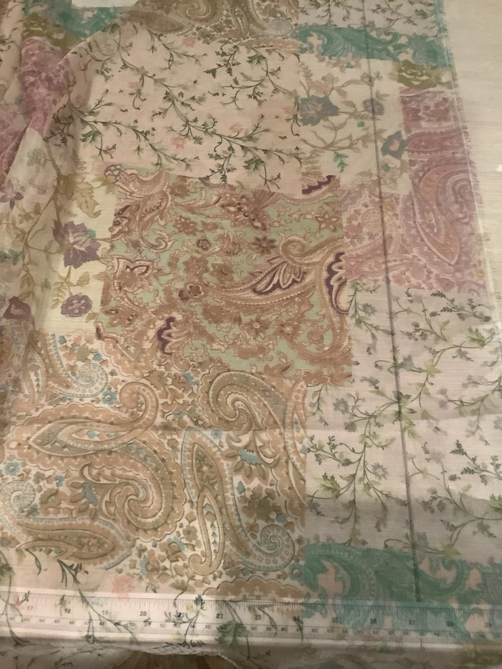 Tela de retazos de gasa multicolor 2 yardas Foto 3 de 4