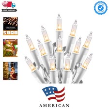 Clear Christmas Lights Set 100 Count 25 Feet Incandescent Bulb Mini String Li...
