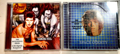 DAVID BOWIE - Diamond Dogs [24-bit Remaster] (CD, 1999) + Space Oddity [24-bit R