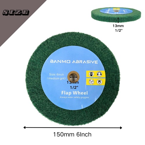 6 Inch Bench Grinder Polishing Wheel, Non-Woven Flap Wheels Burnishing Wheel,... - Picture 2 of 5