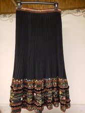 Vtg W. Germany Wool Blend Hand Embroidered Pleated Octoberfest Skirt, 26" Waist