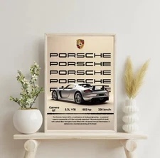 Porsche Carrera GT Printable Wall Art | V10 Supercar Poster