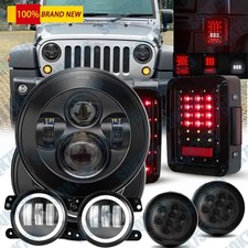 7 Led Headlight 4 Fog Turn Tail Lamps For Jeep Wrangler Jk 07 Combo Kit 8pcs