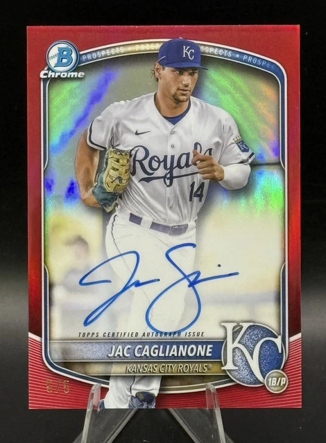 2025 Bowman Jac Caglianone Chrome Prospect Red Refractor Auto /5