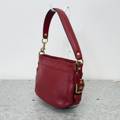 COACH Vintage Zoe Hobo Bag Shoulder Bag Hand Bag Leather Red x Gold Hardware - Picture 18 of 24