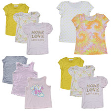 Girls Tee Shirt Tank Top Active Quick Dry Performance Short Sleeve 3-Pack