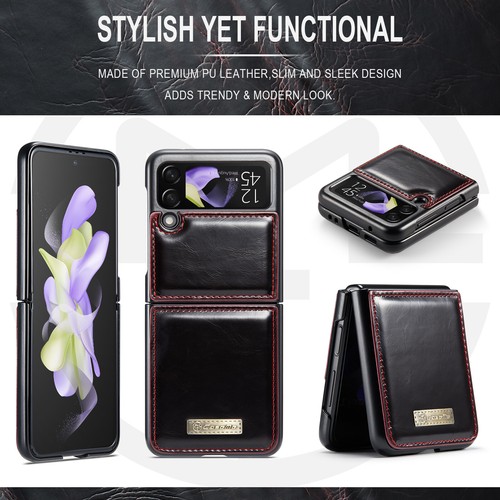 For Samsung Galaxy Z Flip5 4 3 Solid Color Luxury Leather Shockproof Phone Case - Zdjęcie 3 z 48