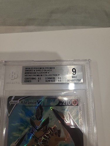 Pokémon TCG Kleavor V SWSH Black Star Promos ,Beckett Graded 9 - Picture 2 of 4