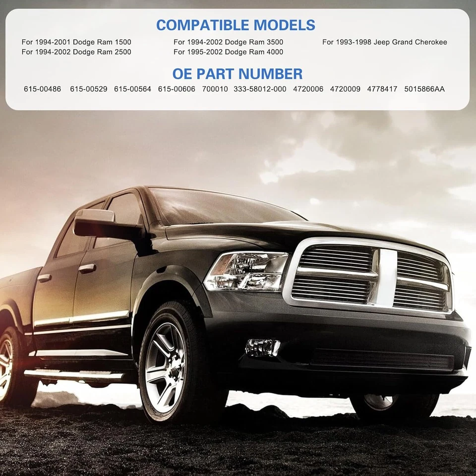 A/C Heater Blower Motor w/Fan Cage for 1994-2002 Dodge Ram 1500 2500 3500 700010 - Imagem 2 de 4