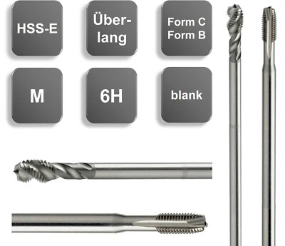 HSSE Maschinengewindebohrer extralang überlang Durchgangsloch/Sackloch 6H M3-M16 - Bild 1 von 4