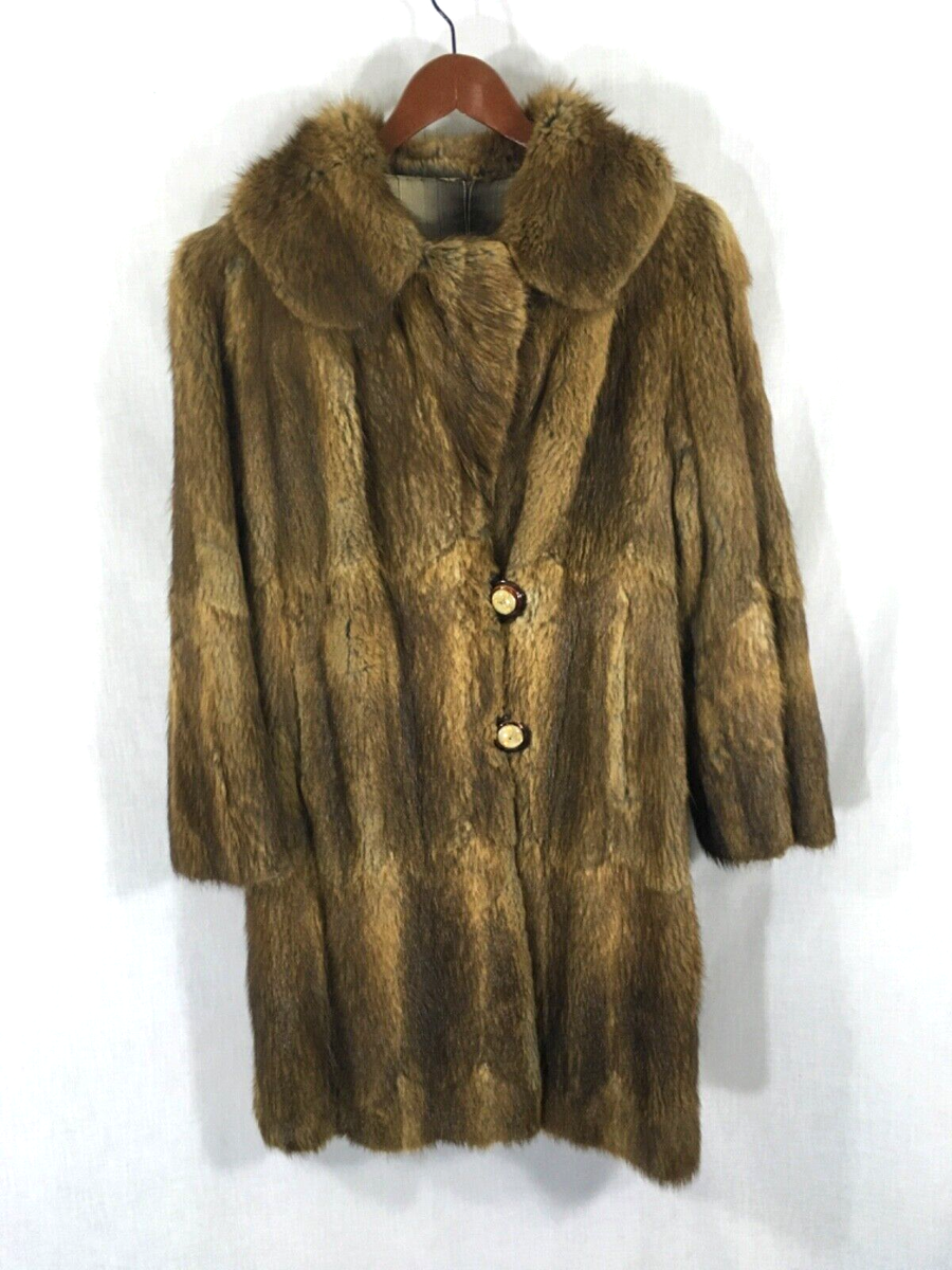 Vintage, soft, Muskrat fur coat L ( #2464) | eBay