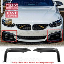 For BMW 2014-2017 F32 F33 F36 Carbon Front Bumper Upper Trim Air Vent Cover Fang