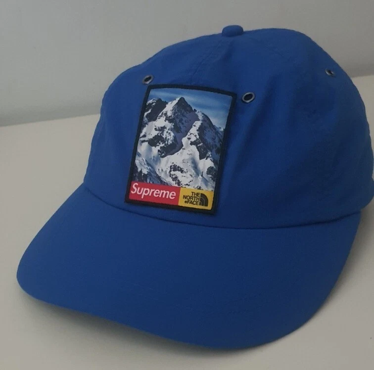 FW19 Supreme X La North Face Mountain 6 Panel Chapeau Royal Cap Bleu Tnf Worn 1x