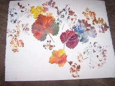 Original Watercolor By Peg Humphreys, Abstract Leaves and Bottle 20.25"x16.25" 