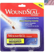 Travel-Friendly WoundSeal Powder for Cuts - 4 Sterile Single-Use Tubes, USA Made