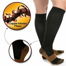 3 Pairs Men's Diabetic Over The Calf - Knee High Compression Socks Edema Socks