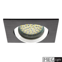 MR16/GU10 Einbaurahmen Eckig & Schwenkbar Quadrat 70Mm Da Schwarz Matt GebüRstet