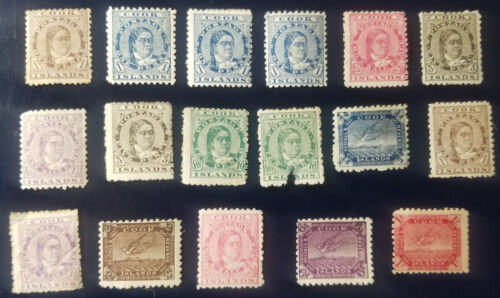 COOK ISLANDS 1893-1900 MH NG stamps - lot of 17 stamps - early