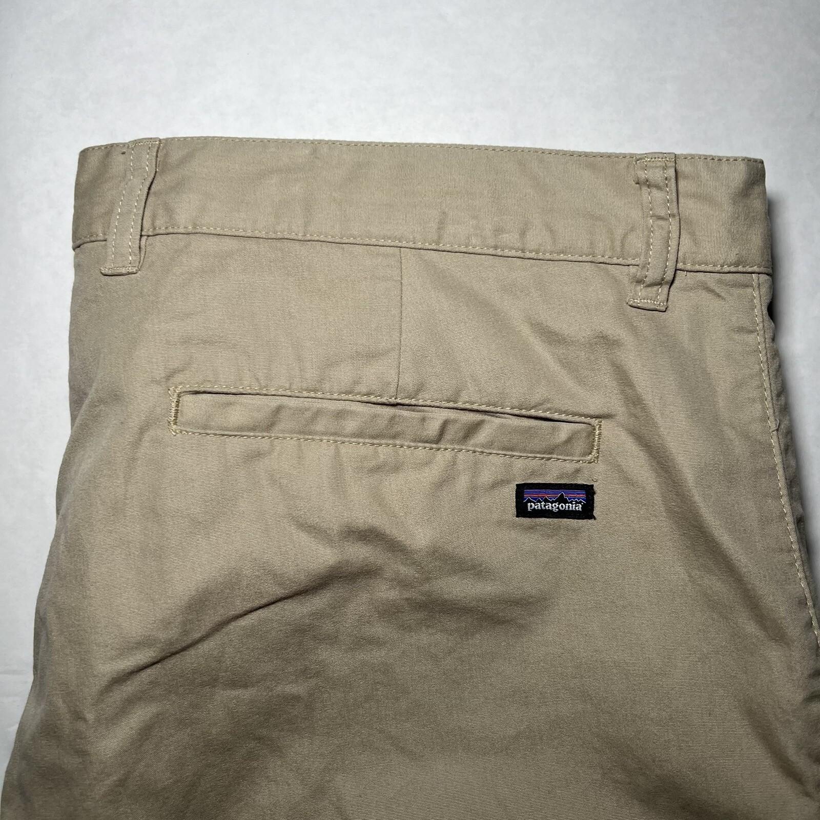 Patagonia Men’s Khaki Chino Flat Front Organic Cotton Shorts 38 Hiking Outdoors eBay