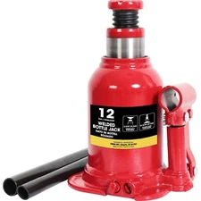 BIGRED 12 Ton Torin Welded Hydraulic Stubby Low Profile Bottle Jack