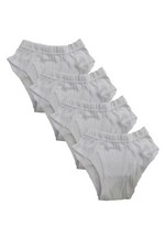 Boy's Briefs Cotton white Briefs- Tagless Covered Elastic, 4pk