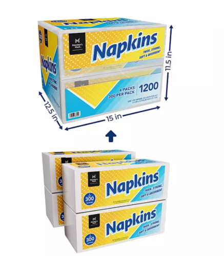Member's Mark Everyday 1-Ply White Napkins 4 pks., 300 napkins/pk. - Picture 5 of 5