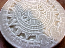 Aztec calendar stepping stone mold plaster concrete plastic mould 10" x 1.25" 
