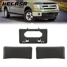 Front Bumper License Plate Bracket & Guards Pads Cap For 2009-2014 Ford F150