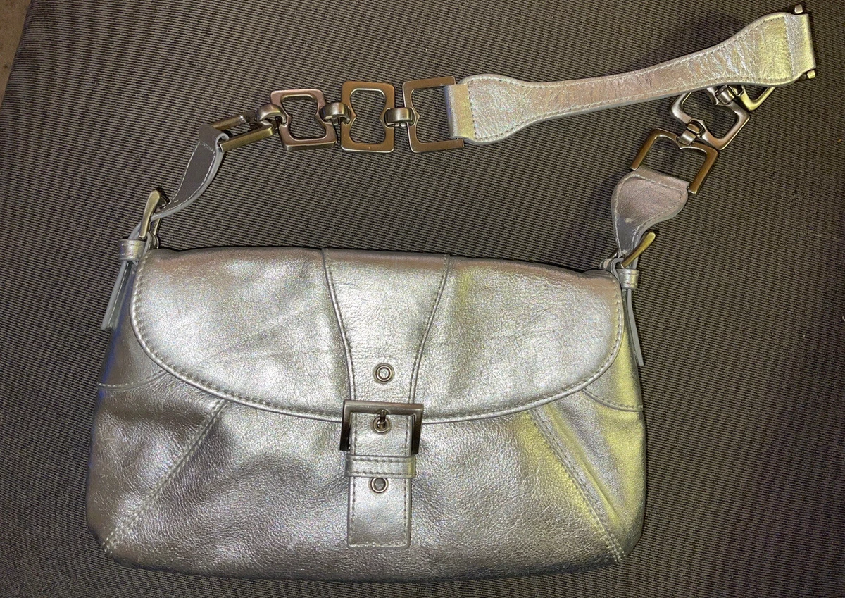 Madewell Prague Satchel Genuine Leather Silver Bag eBay