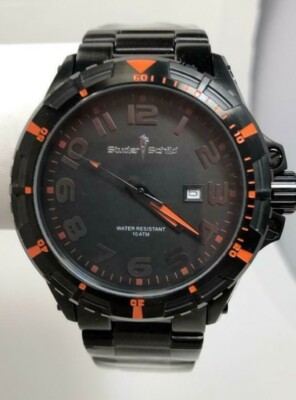 NEW Studer Schild 0102M Dyson Series Multi-Function Mens Black/Orange Date Watch