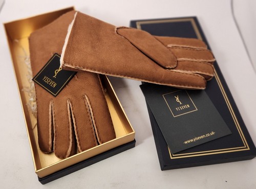 Leather Gloves (REAL LEATHER)- YISEVEN- Camel color Men's M