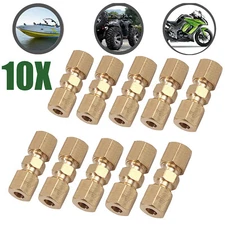10x Brake Line Union Fitting Straight Compression Kits Connector For 3/16" steel