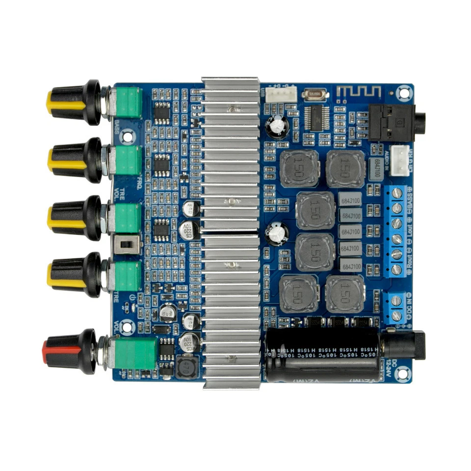 Placa amplificador de potencia Bluetooth TPA3116 módulo digital HIFI 12-24V 100W+50W+50W Foto 4 de 4